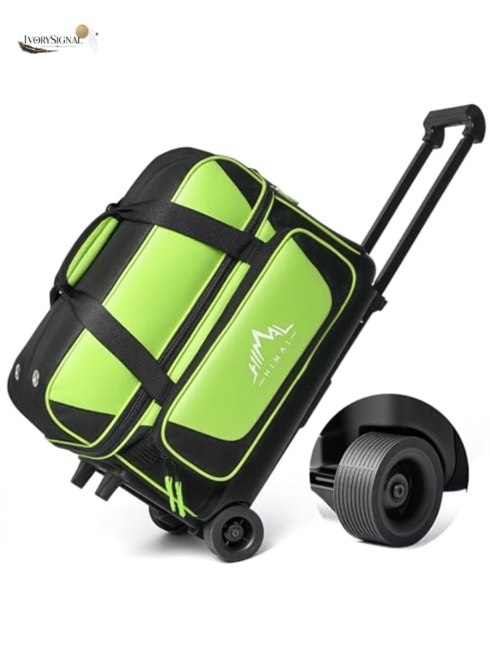 GoHimal 2-Ball Bowling Bag with Wheels, Large Storage Pocket